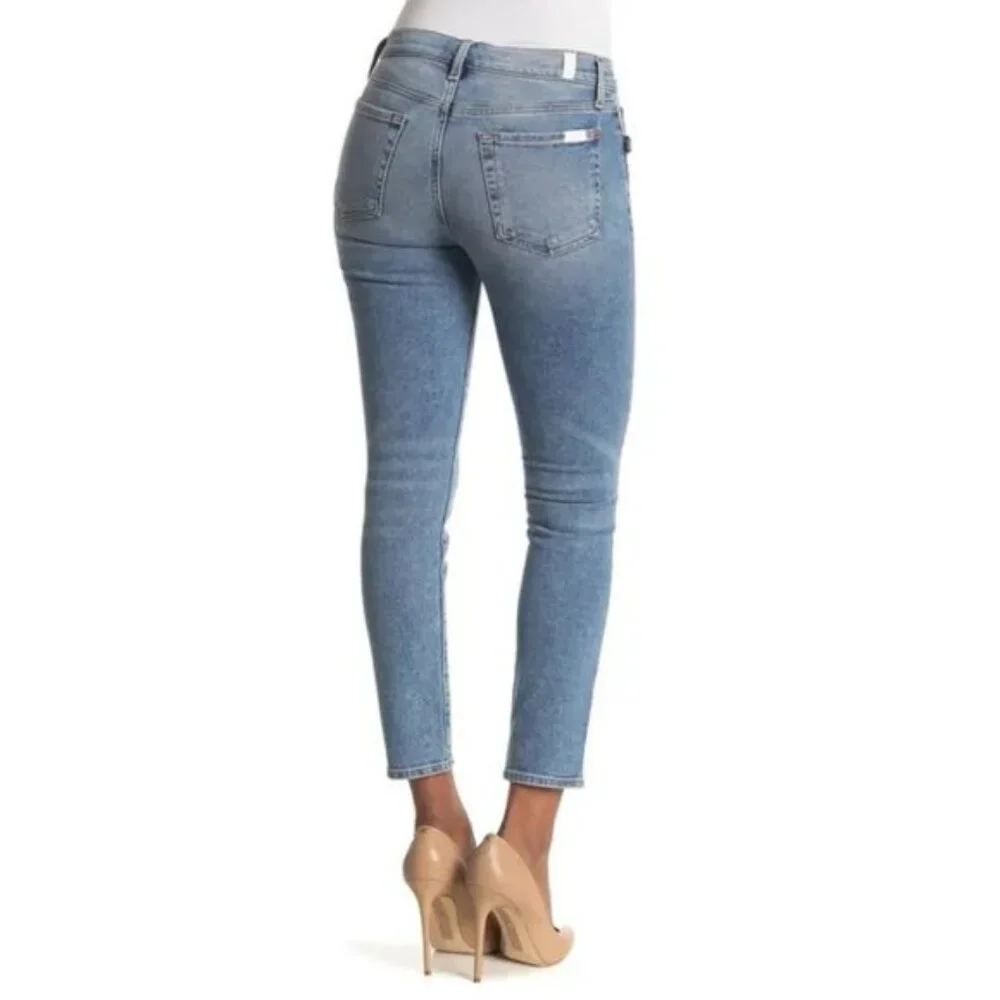 NWT 7 For All Mankind ankle skinny denim jeans 23 - Picture 4 of 9